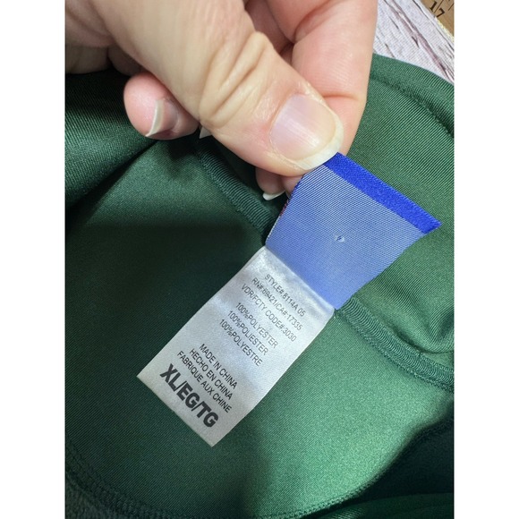 New York Jets NFL Reebok 1/4 Zip Up Green Pullover Sweatshirt Men's XL Back Logo - Picture 6 of 9